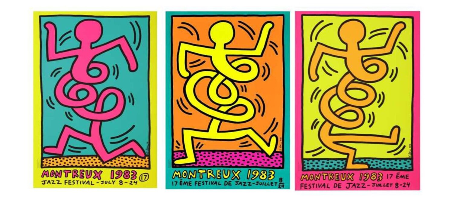Montreux Jazz Festival Set Of Three Prints Keith Haring Druck zu verkaufen