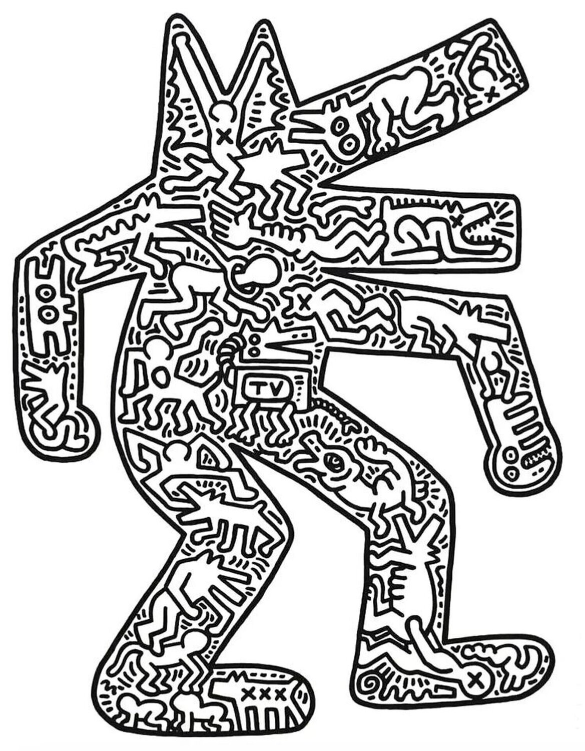 DOG (L. 48-49) Keith Haring Stampa in vendita
