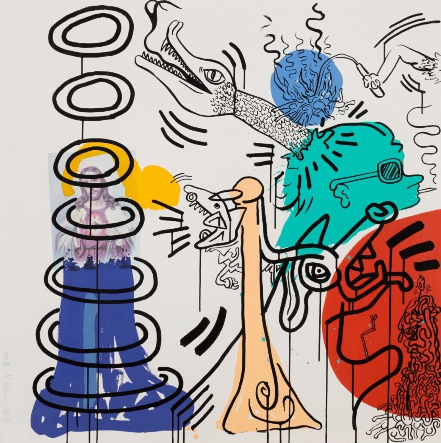 Apocalypse 5 Keith Haring Stampa in vendita