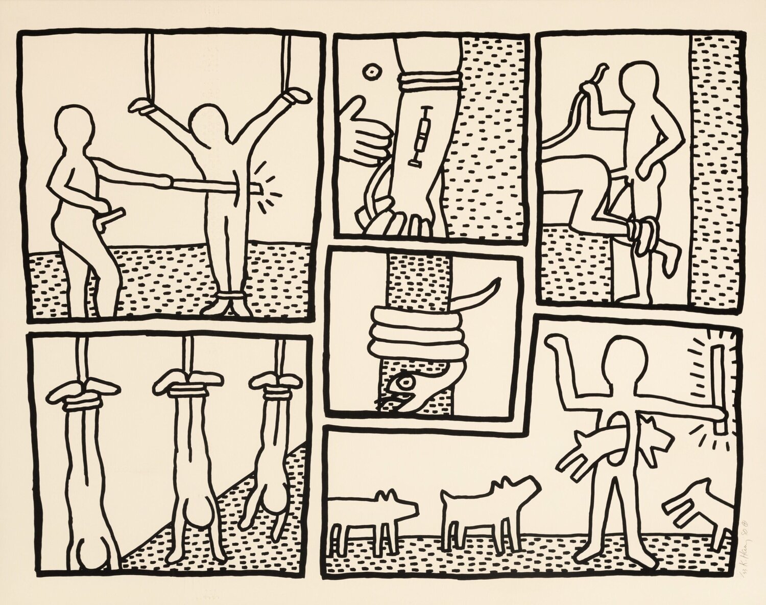 Untitled (Plate 5) from The Blueprint Drawings Keith Haring Druck zu verkaufen