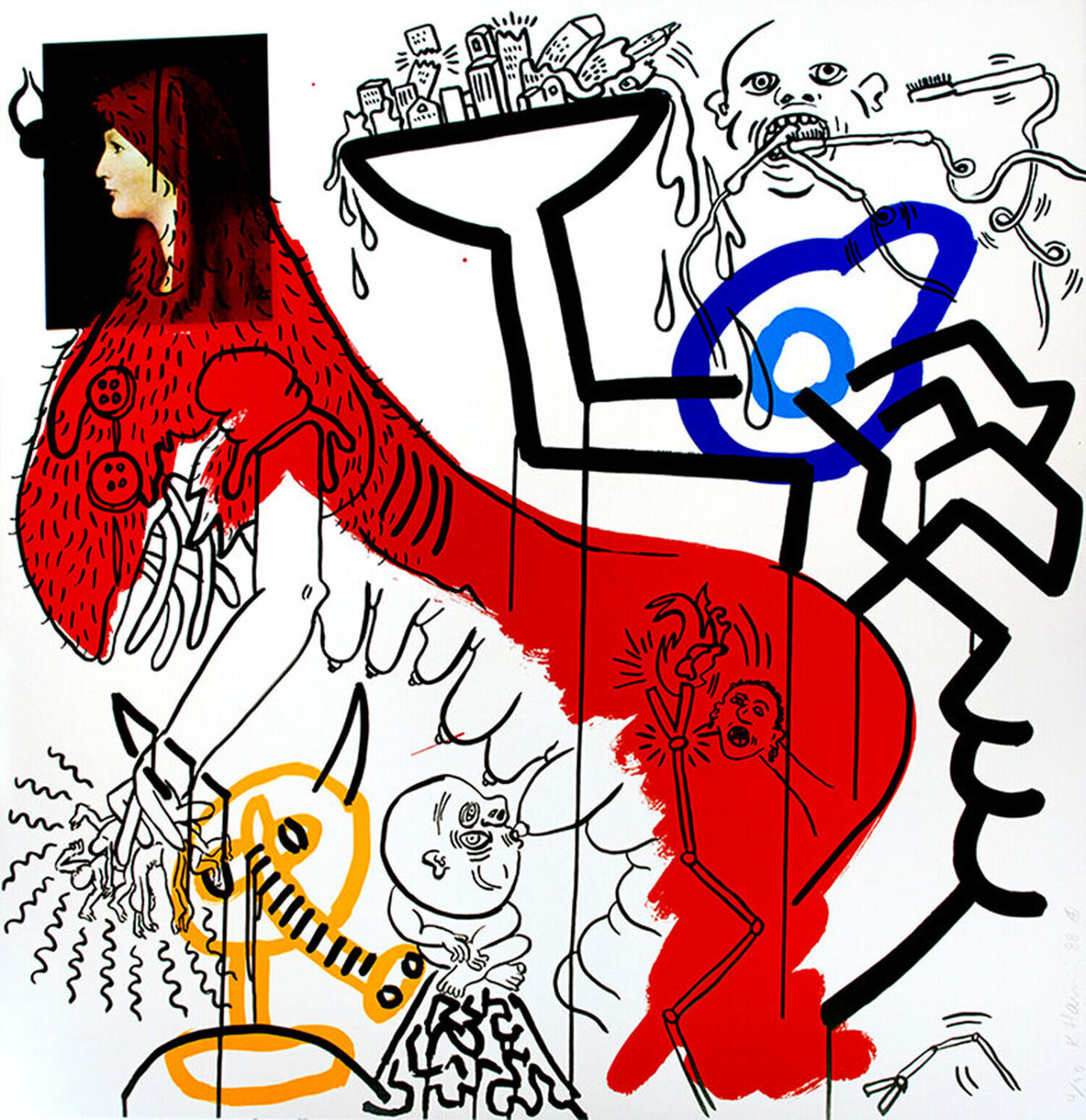 One Plate, from The Apocalypse Suite Keith Haring Stampa in vendita