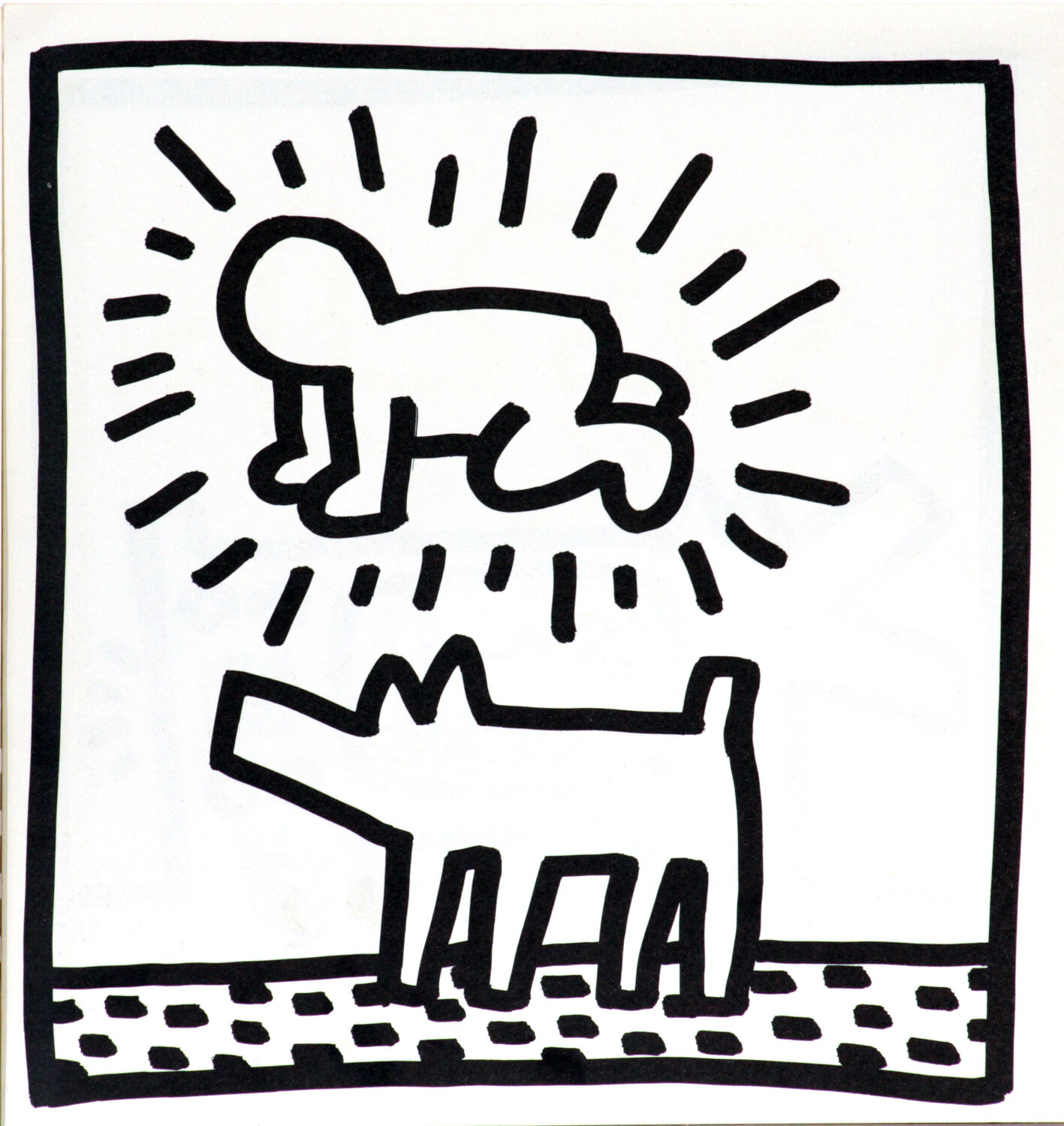 Untitled (Man and Dog) Keith Haring Afdruk te koop