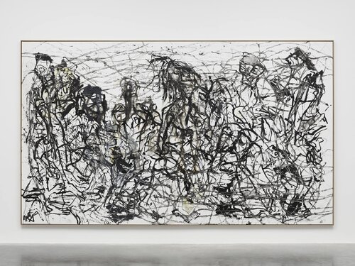 Jenseits Peddigrohrsofa in Wellenform Artauds Schlafzimmer (Beyond the Rattan Sofa in Wave Form Artaud’s Bedroom) van Georg Baselitz, Schilderij te koop op Singulart