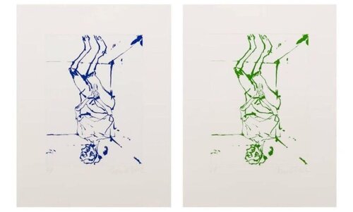 Serpentine - blue and green (set of 2) by Georg Baselitz, 인쇄 for Sale on Singulart