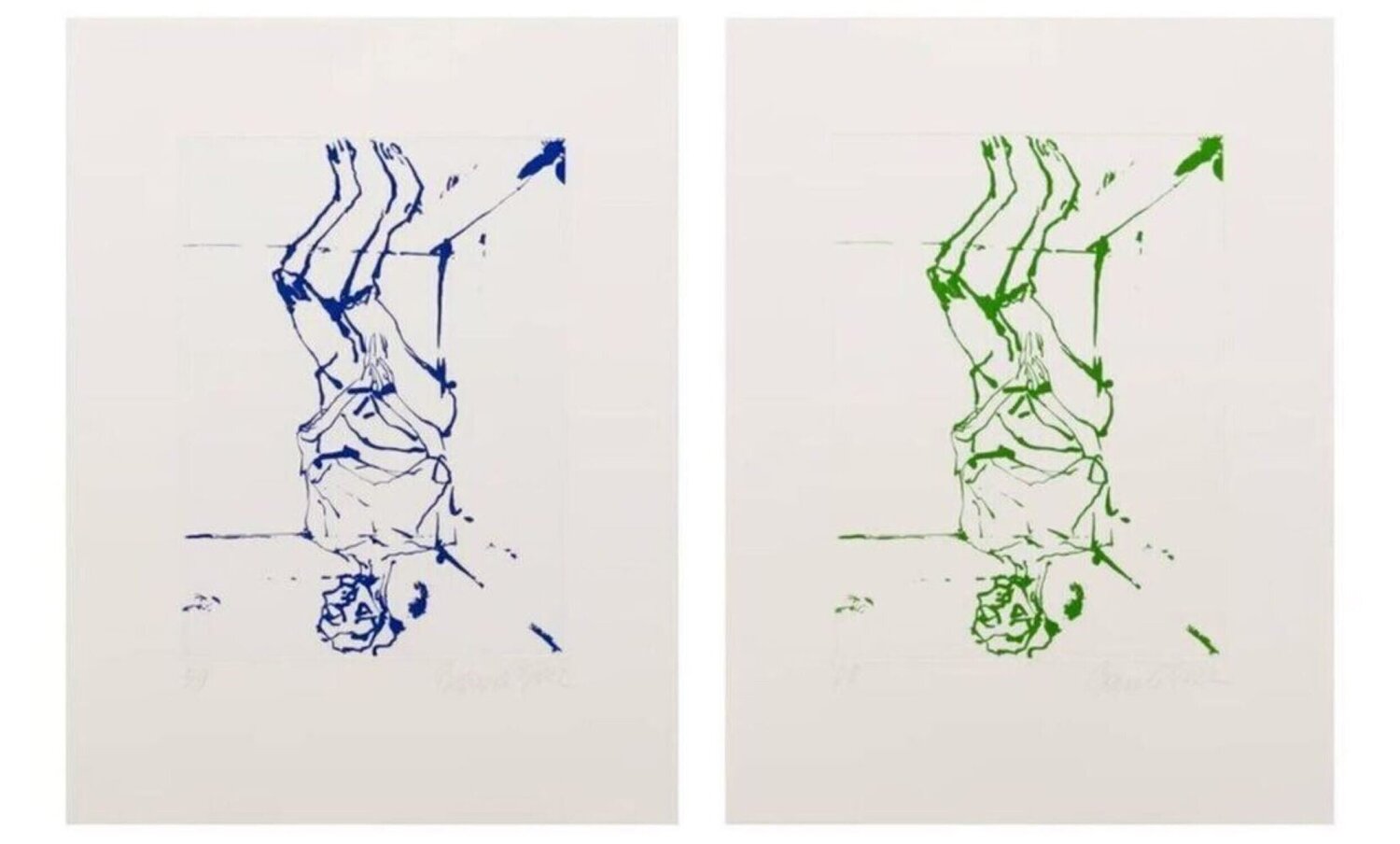 Serpentine - blue and green (set of 2) Georg Baselitz Impresión en venta