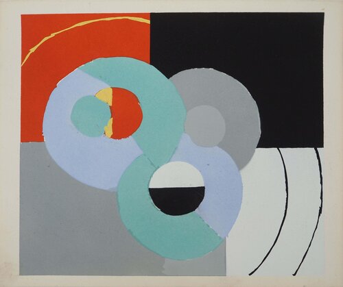 Orphisme, Harmonie aux trois sphères, Lithographie et pochoir Sonia Delaunay
