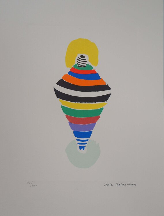 Robe-toupie, Rio, Lithographie signée Sonia Delaunay