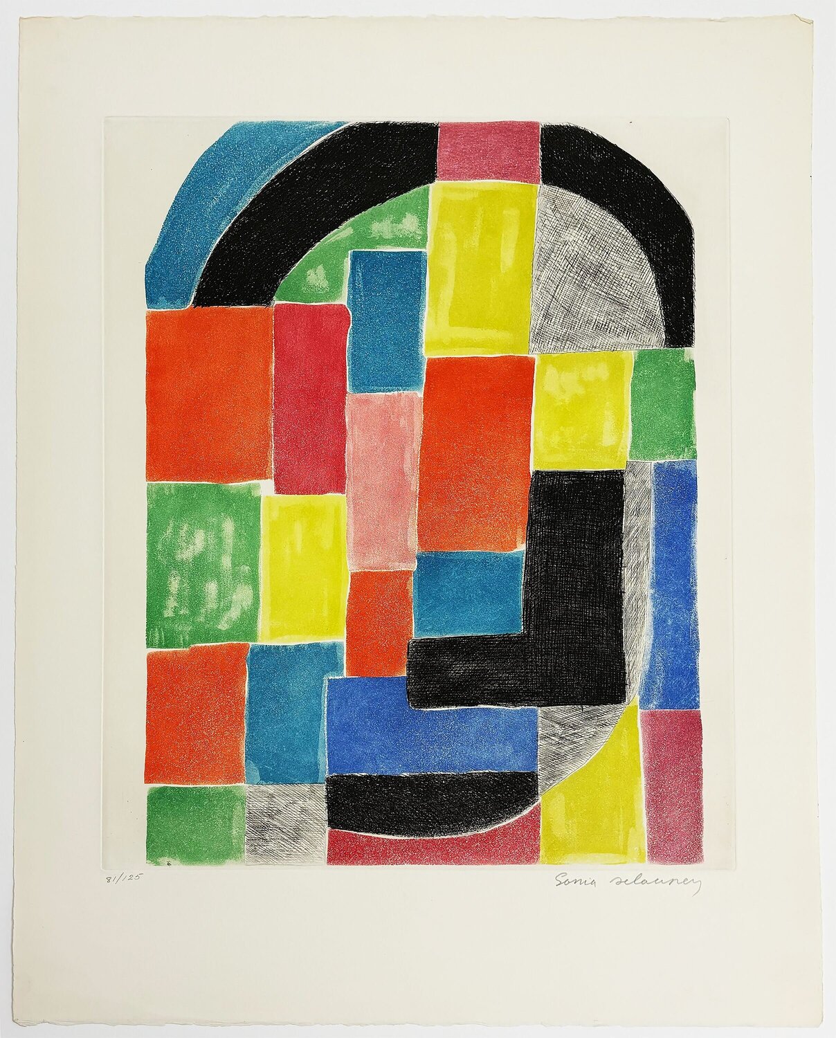 Composition with Black Arc Sonia Delaunay Afdruk te koop