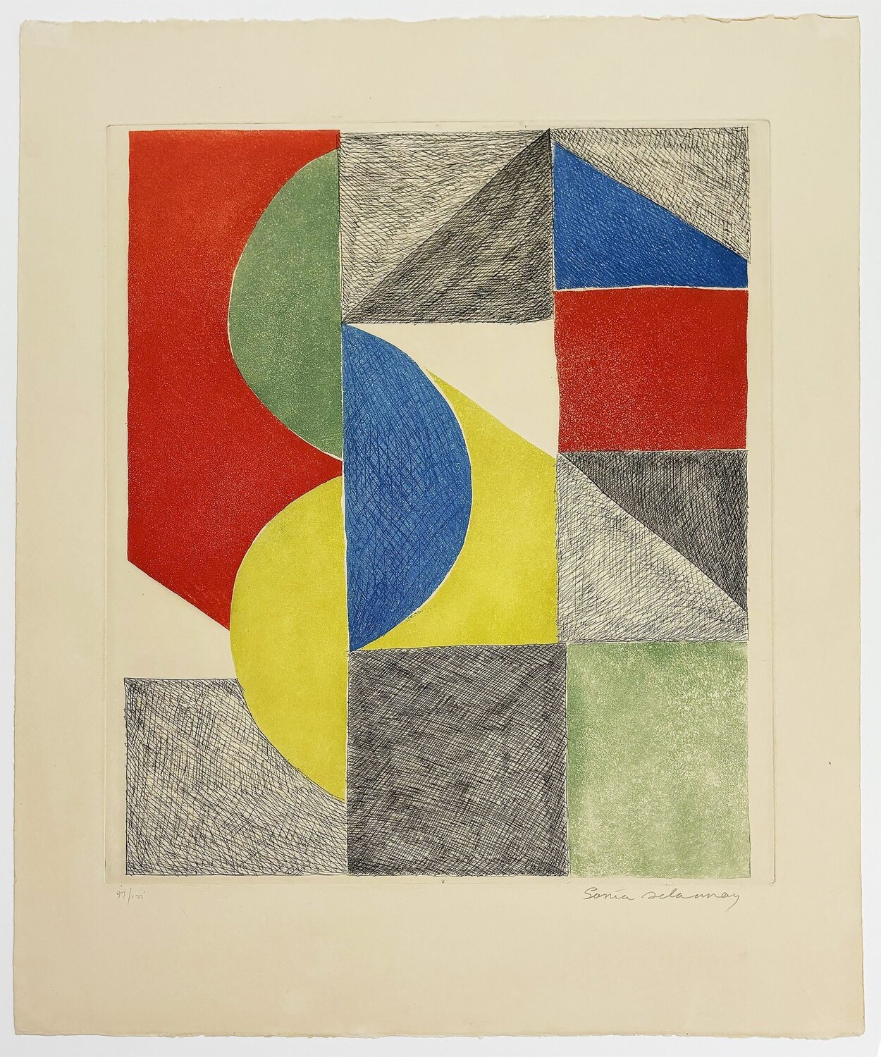 Composition With Semi-Circles & Triangles Sonia Delaunay Afdruk te koop