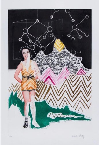 Homage to Linus Pauling - On the Moon di Man Ray, Stampa in vendita su Singulart