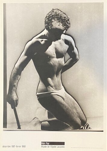 Man Ray•Solarized Male Nude 1933•Musée de l'Elysée Exhibition 1988 Lithographic Poster  von Man Ray, Druck kaufen auf Singulart