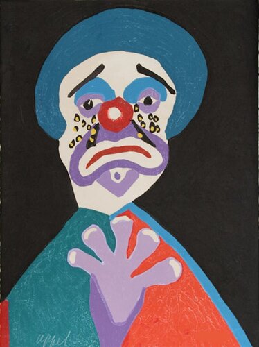 The clown with the golden tears di Karel Appel, Stampa in vendita su Singulart