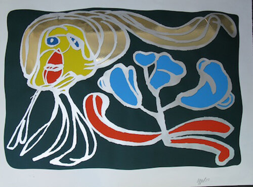 Green floating passion di Karel Appel, Stampa in vendita su Singulart