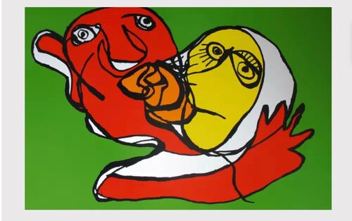 Putting green kiss di Karel Appel, Stampa in vendita su Singulart