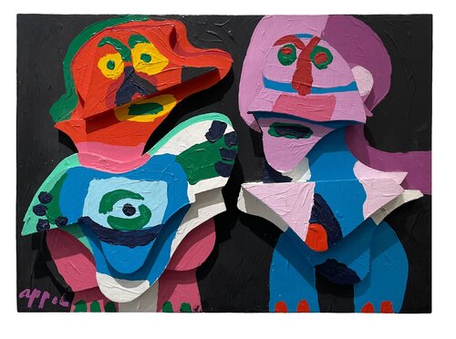 Couple in Wood van Karel Appel, Schilderij te koop op Singulart