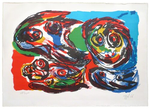 Four Heads van Karel Appel, Afdruk te koop op Singulart