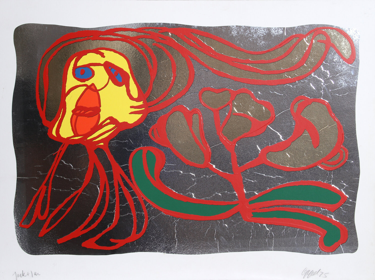 Floating Silver Passion Karel Appel Stampa in vendita