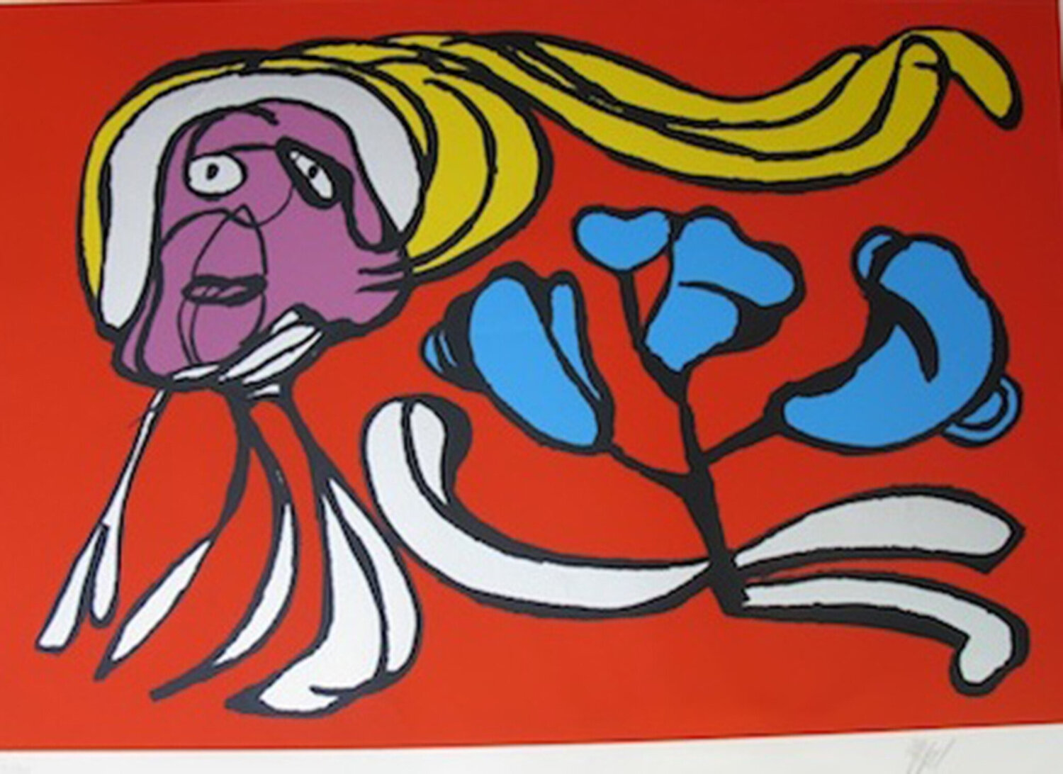 Floating flower passion Karel Appel Druck zu verkaufen