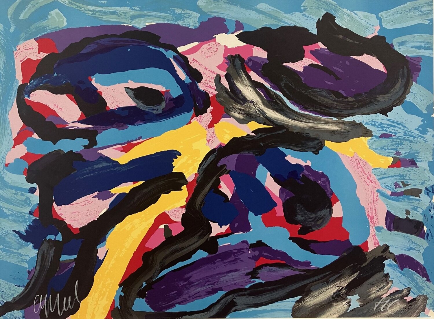 Three Faces Like Clouds Karel Appel Druck zu verkaufen