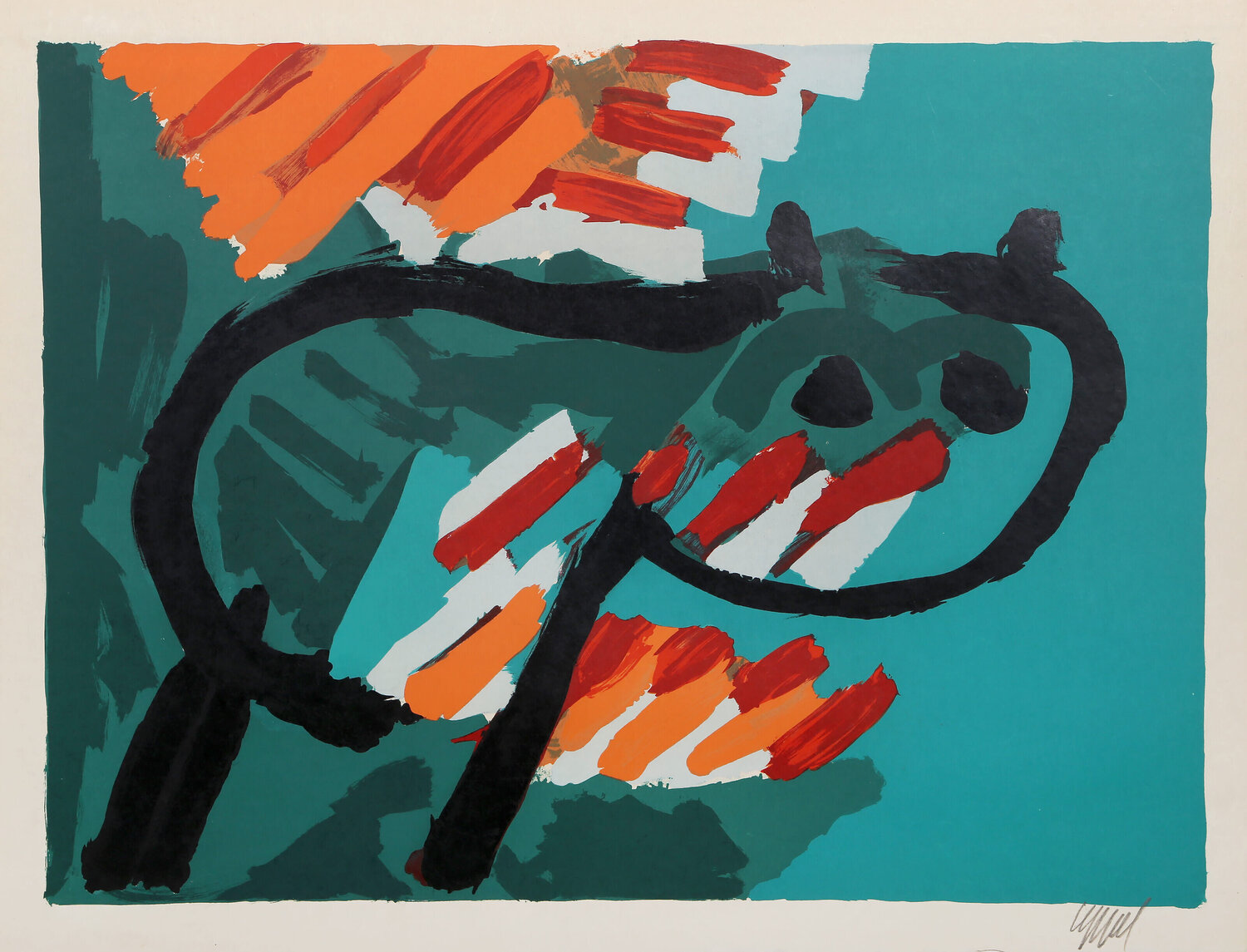 Green Cat Karel Appel Print for sale