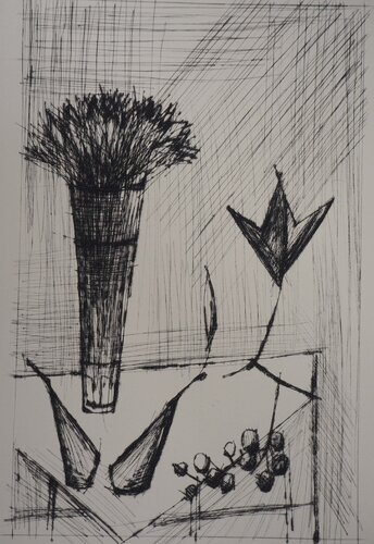 Nature morte aux bouquet et aux fruits van Bernard Buffet, Afdruk te koop op Singulart