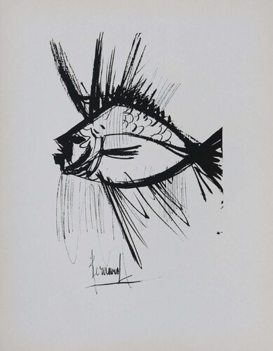 Le poisson by Bernard Buffet, Print for Sale on Singulart