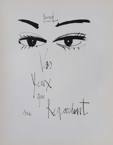 Vos yeux qui me regardent, Gravure originale signée by Bernard Buffet, 版画 for Sale on Singulart