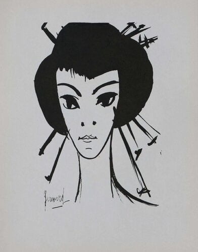 La Geisha, Gravure originale signée by Bernard Buffet, Print for Sale on Singulart