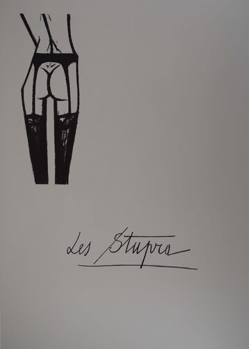 Les Stupra, les jarretelles, Lithographie originale van Bernard Buffet, Afdruk te koop op Singulart