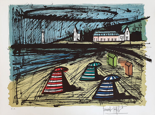 Tentes sur la Plage van Bernard Buffet, Afdruk te koop op Singulart