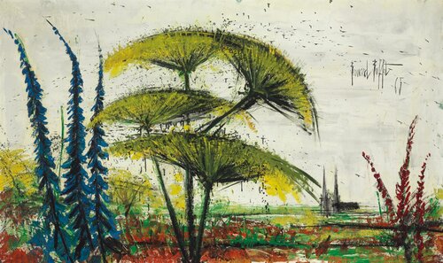 Ombelles et delphiniums van Bernard Buffet, Schilderij te koop op Singulart