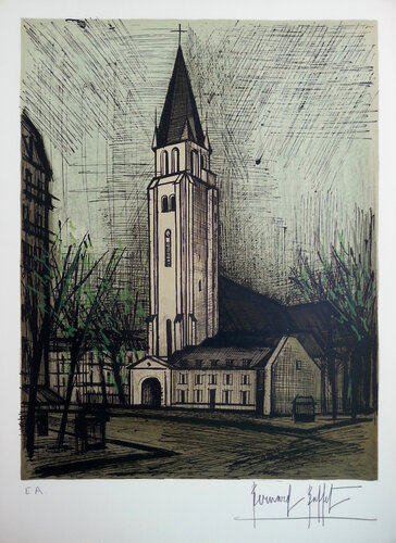 Place Saint-Germain des Pres van Bernard Buffet, Afdruk te koop op Singulart