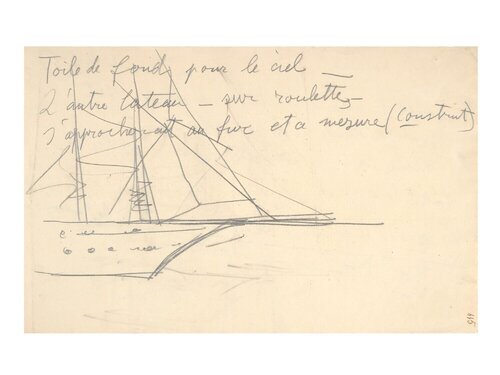 Sketch for the setting of the ballet ''Les Pirates'' van Bernard Buffet, Werk op papier te koop op Singulart