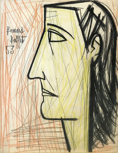 PROFIL DE FEMME van Bernard Buffet, Werk op papier te koop op Singulart