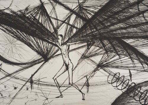 Voyages fantastiques : La machine pour aller dans la Lune par Bernard Buffet, Édition en vente sur Singulart