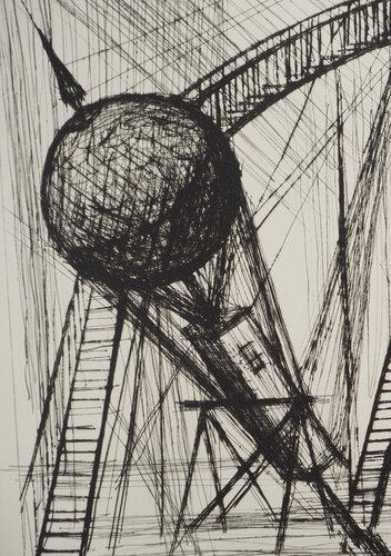 Voyages fantastiques : La machine pour aller sur la Lune di Bernard Buffet, Stampa in vendita su Singulart