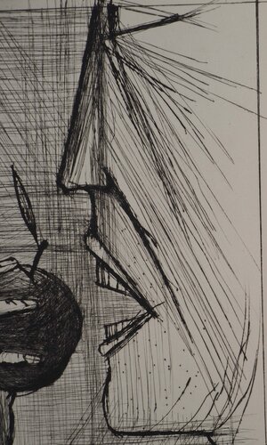 Voyages fantastiques : Homme mangeant une pomme van Bernard Buffet, Afdruk te koop op Singulart