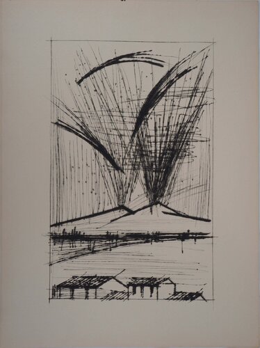 L'éruption du Vésuve, Gravure originale by Bernard Buffet, Print for Sale on Singulart