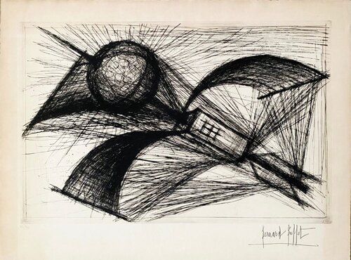 La machine pour aller dans le Soleil van Bernard Buffet, Afdruk te koop op Singulart