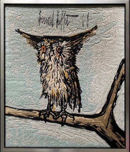 Le Petit Duc (The Scops Owl), 1969  by Bernard Buffet, Textile for Sale on Singulart