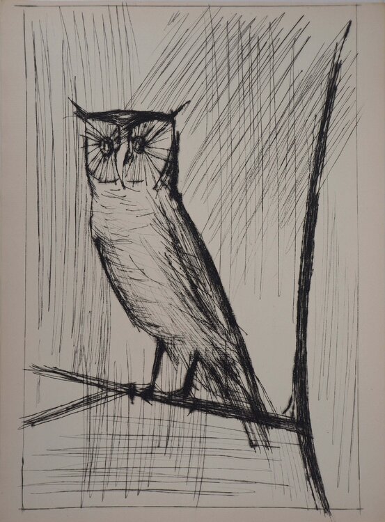 Le Hibou, Gravure originale Bernard Buffet