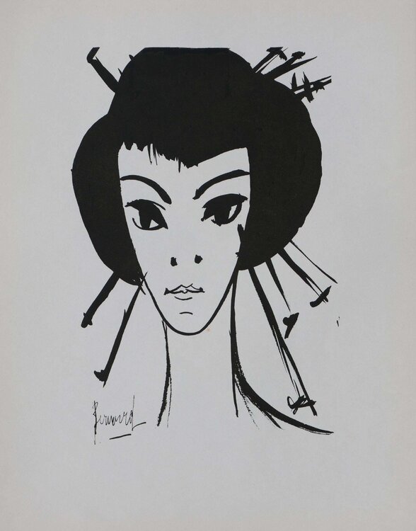 La Geisha, Gravure originale signée Bernard Buffet