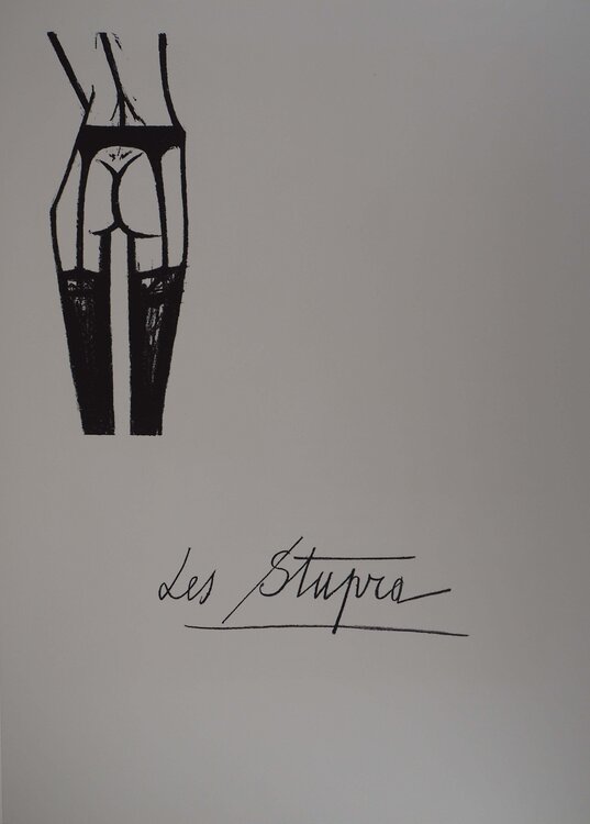 Les Stupra, les jarretelles, Lithographie originale Bernard Buffet