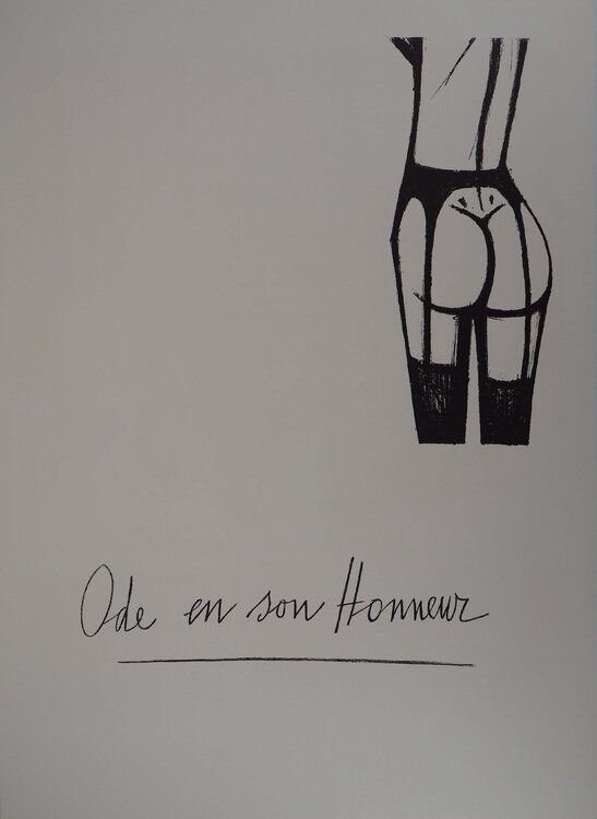 Ode en son honneur, les jarretelles, Lithographie originale Bernard Buffet