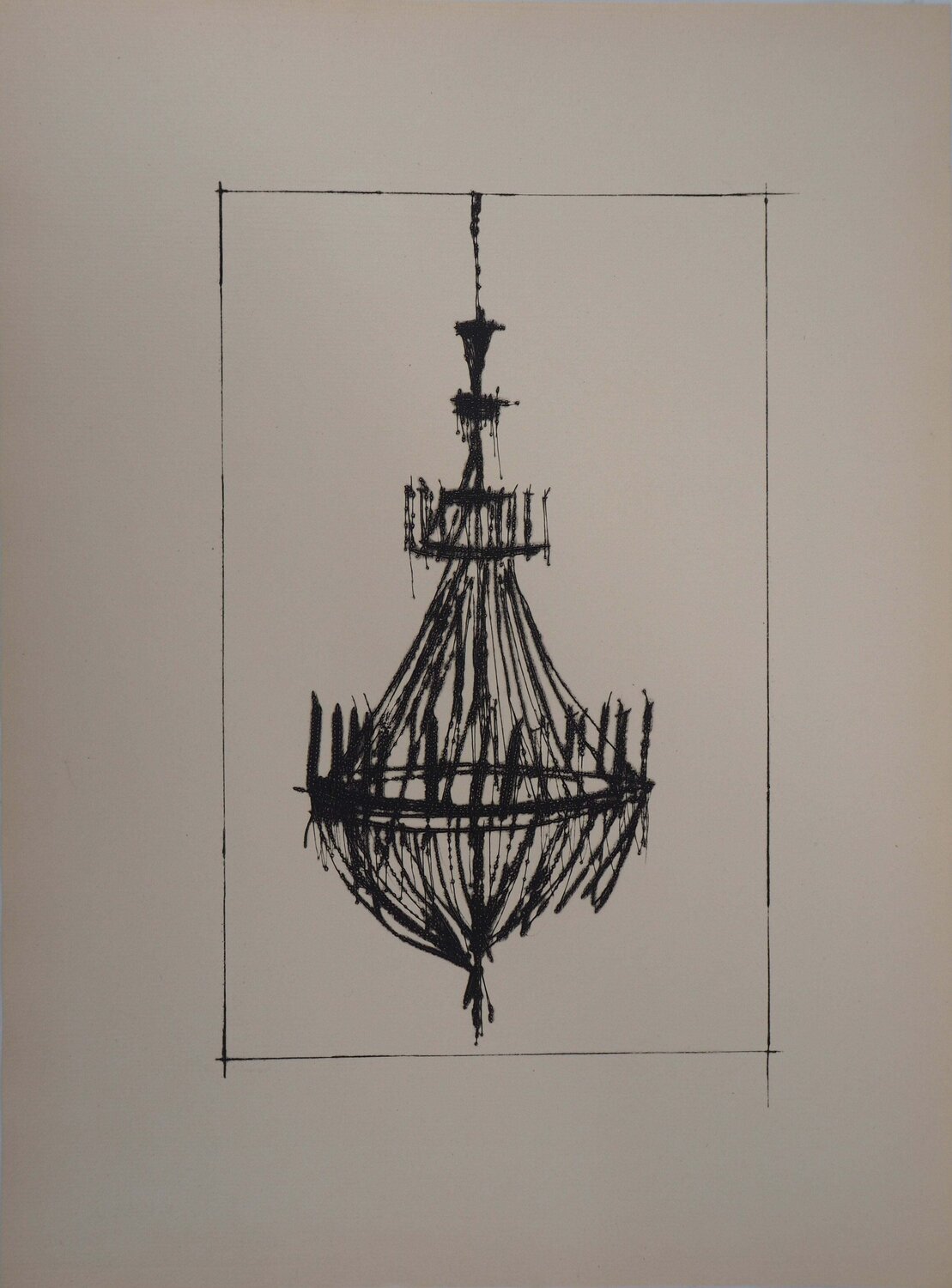 Le lustre, Gravure originale Bernard Buffet Druck zu verkaufen