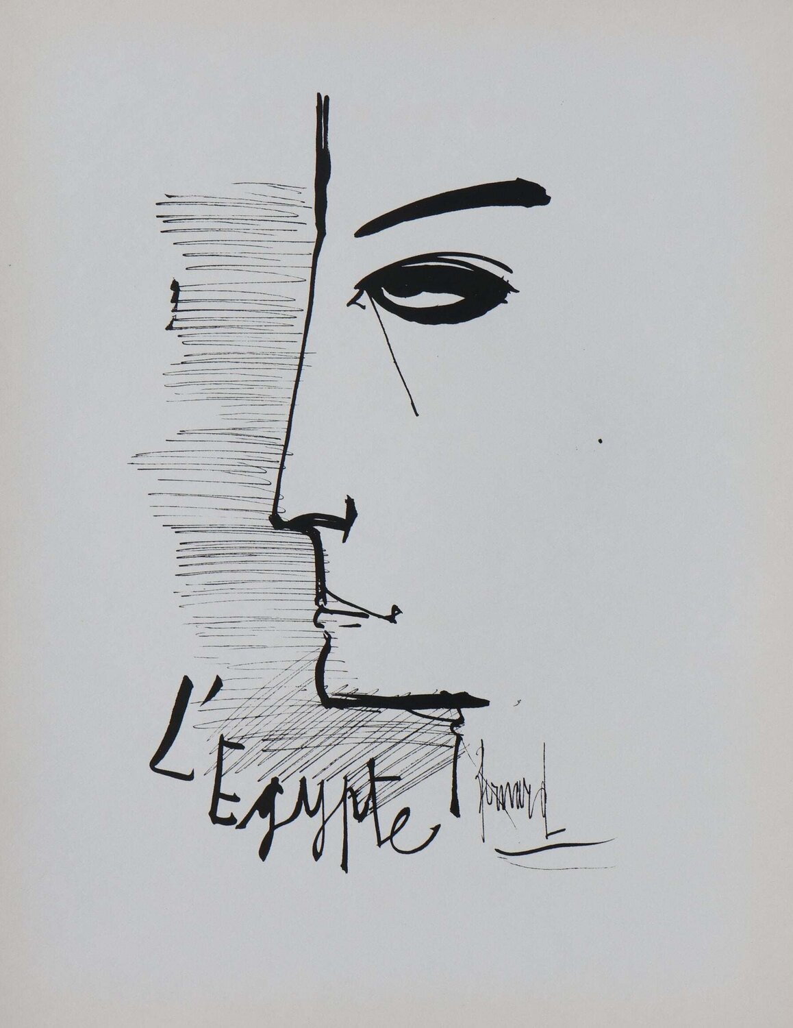 L'Egypte, Gravure originale signée Bernard Buffet Impresión en venta
