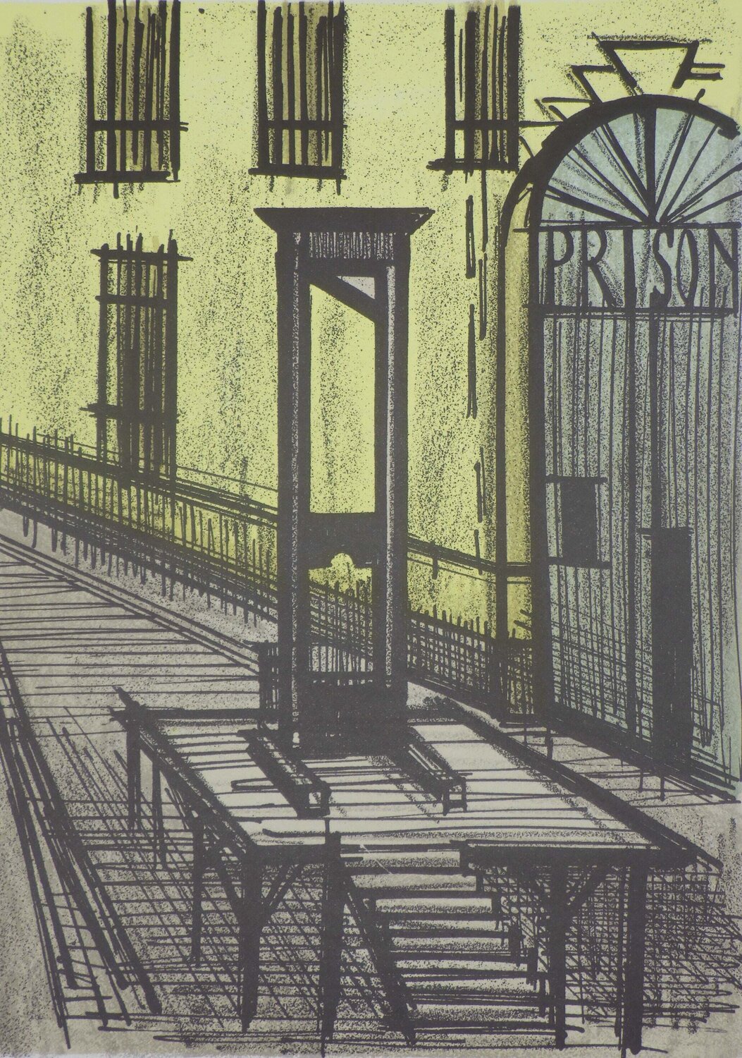 La Guillotine, Lithographie originale Bernard Buffet Afdruk te koop