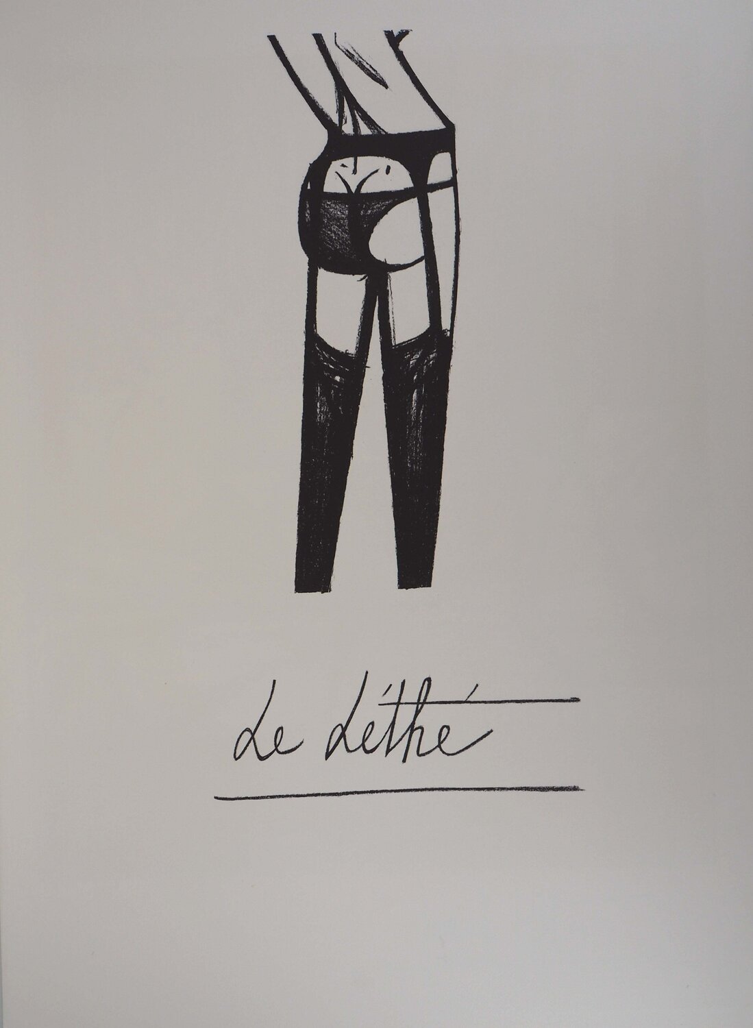 Le Léthé, les jarretelles, Lithographie originale Bernard Buffet Impresión en venta