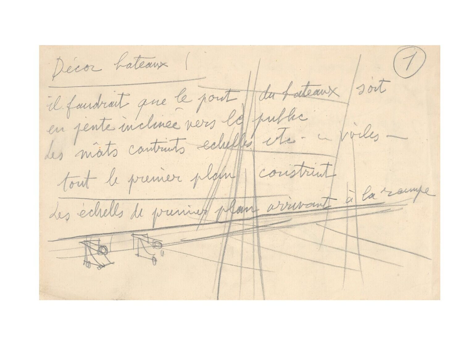 Sketch for the setting of the ballet ''Les Pirates'' Bernard Buffet Opera su carta in vendita
