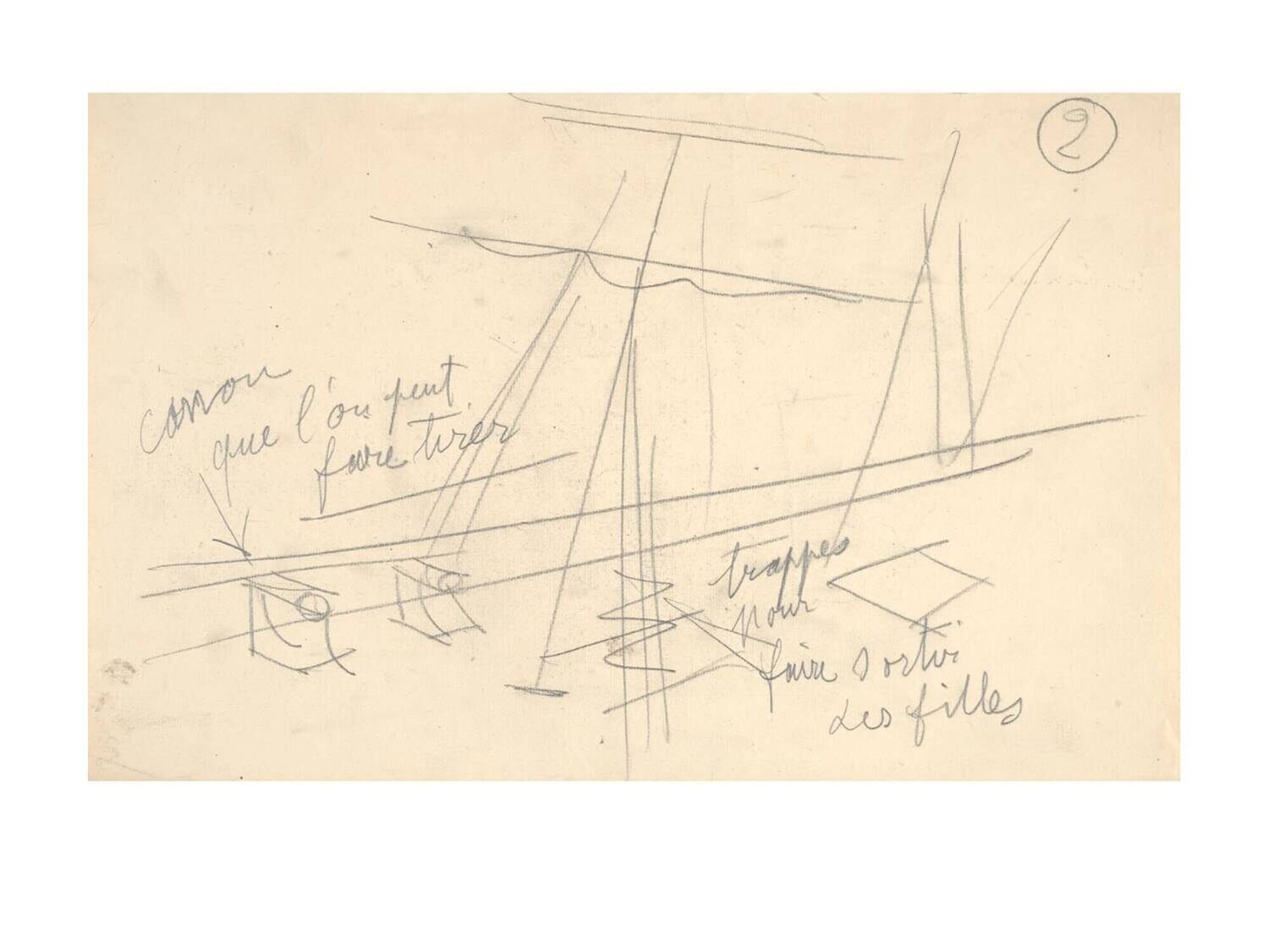 Sketch for the setting of the ballet ''Les Pirates'' Bernard Buffet Opera su carta in vendita